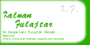 kalman fulajtar business card